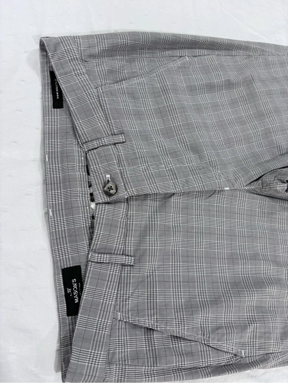Mason's Italy Gray Plaid Torino Chino Pants Men's Size 48 EU / 32 US